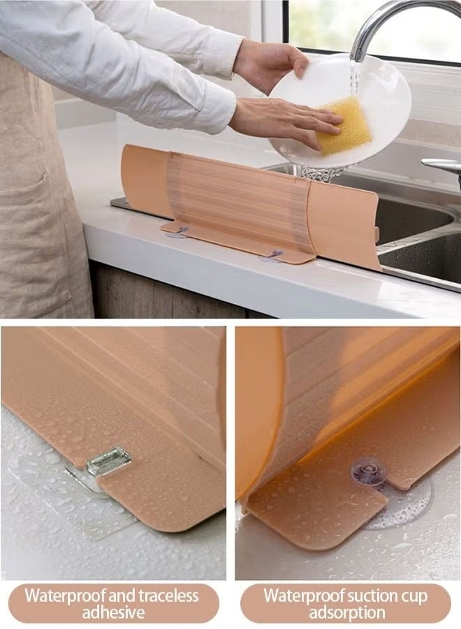 EETU Sink Splash Guard Faucet Water Splash Guard with Suction Cup Base Sink Backsplash Guard for Kitchen Bathroom and Sinks - Image 4